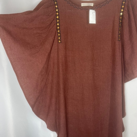 Ulla Johnson Dress Betti Andorra 100% Silk Embroidered Sequin Batwing Size 0 NWT - Picture 5 of 10